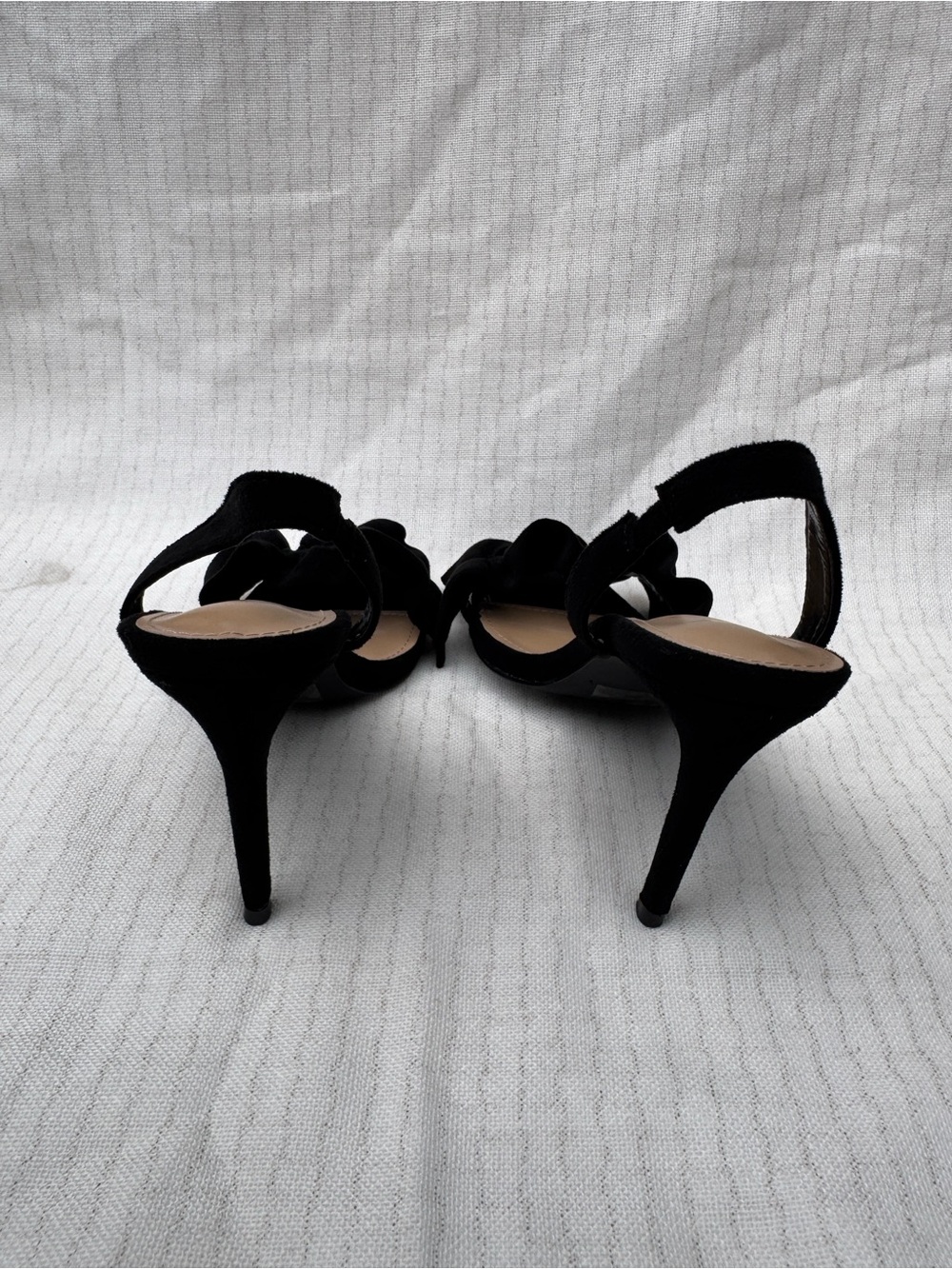 Lulu's Rosa Suede Ruffle Slingback Heels - Picture 10 of 12